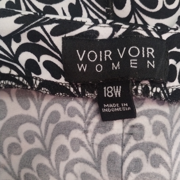 Voir voir Woman Black White Pattern Dress Size 18W Flowy Sleeveless Plus Size - Picture 6 of 7